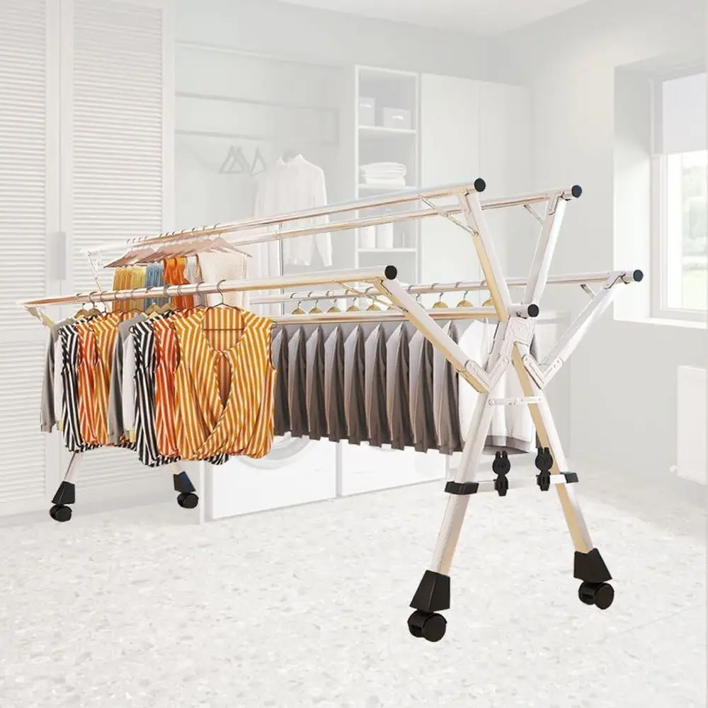 

Expandable Clothes Drying Rack, Large Outdoor/Indoor Hanging Laundry Rack, Ideal for Balcony Use (200cm)