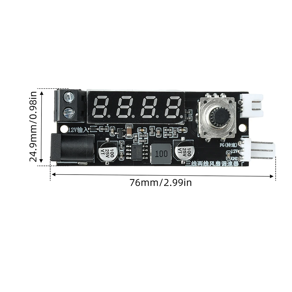 3A Digitaler Lüfterdrehzahlregler mit einstellbarer Spannung und Temperatursteuerung für PC-Aquarium-Kühlsystem-Zubehör – Detail 9