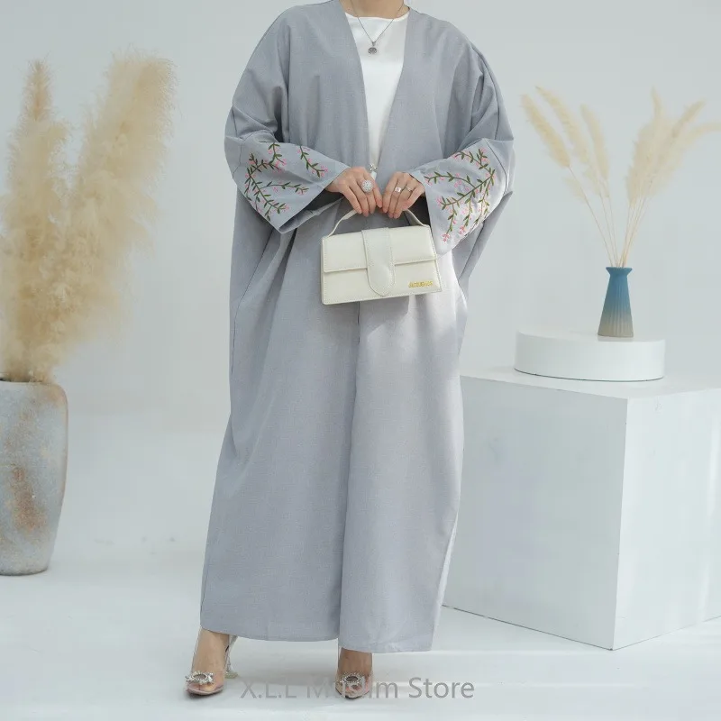 Eid Ramadan Khimar Opened Kimono Abaya Kaftan Kebaya Islamic Dubai 2024 Luxury Long Loose Embroidery Women Robe Femme Musulmane