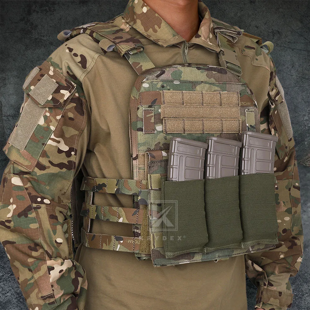 KRYDEX Tactical Elastic Fast Draw Triple Mag Pouch Molle Carrier For 5.56 .223 M4 M16 AR Magazine Hunting Accessorie