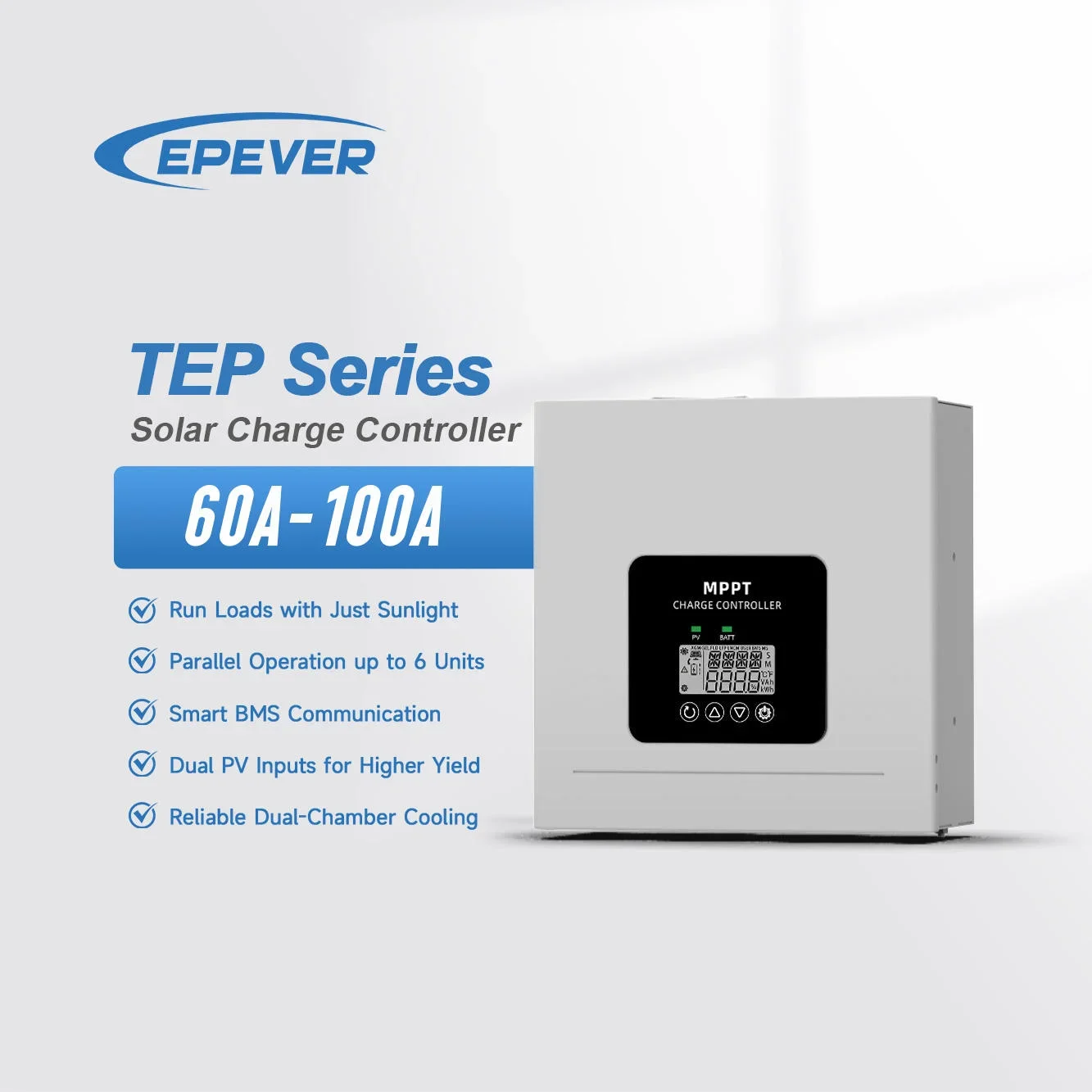 EPEVER TEP10425 100A MPPT Solar Charge Controller 12V 24V 48V Auto Max PV Input 250V for Solar System Battery Regulator Charger