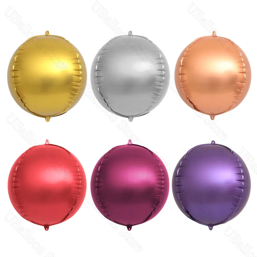 금속 실버 골드 매트 라운드 헬륨 호일 볼, 생일 웨딩 크리스마스 장식, 금속 4D 라운드 풍선, 22 인치, 1 개, 2 개, 5 개