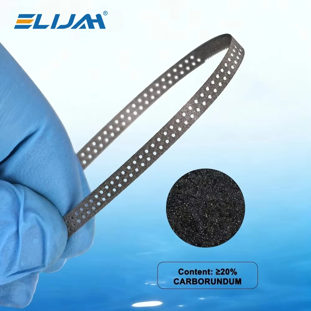 ELIJAH 10Pcs Dental Polishing Strips Diamond Coated Double-Sided Perforated Fine Medium Coarse 15/30/45μm Grit Teeth Polishing