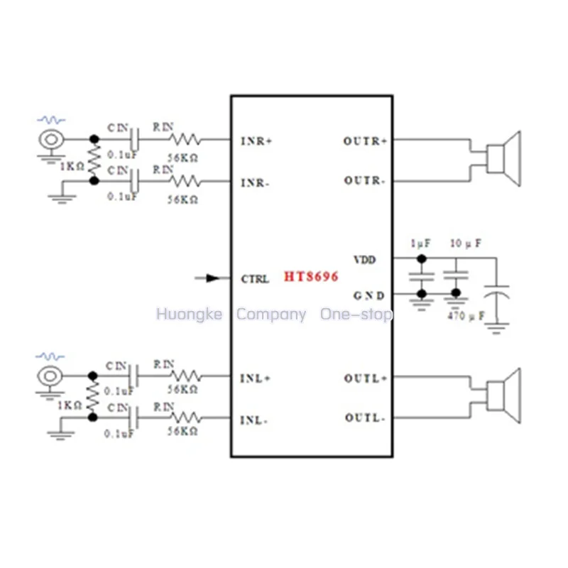 2pcs/lot HT8696 Mark HT8696SP HSOP-16 9.5W Anti-sharpening Dual Channel Class D Audio Power Amplifier