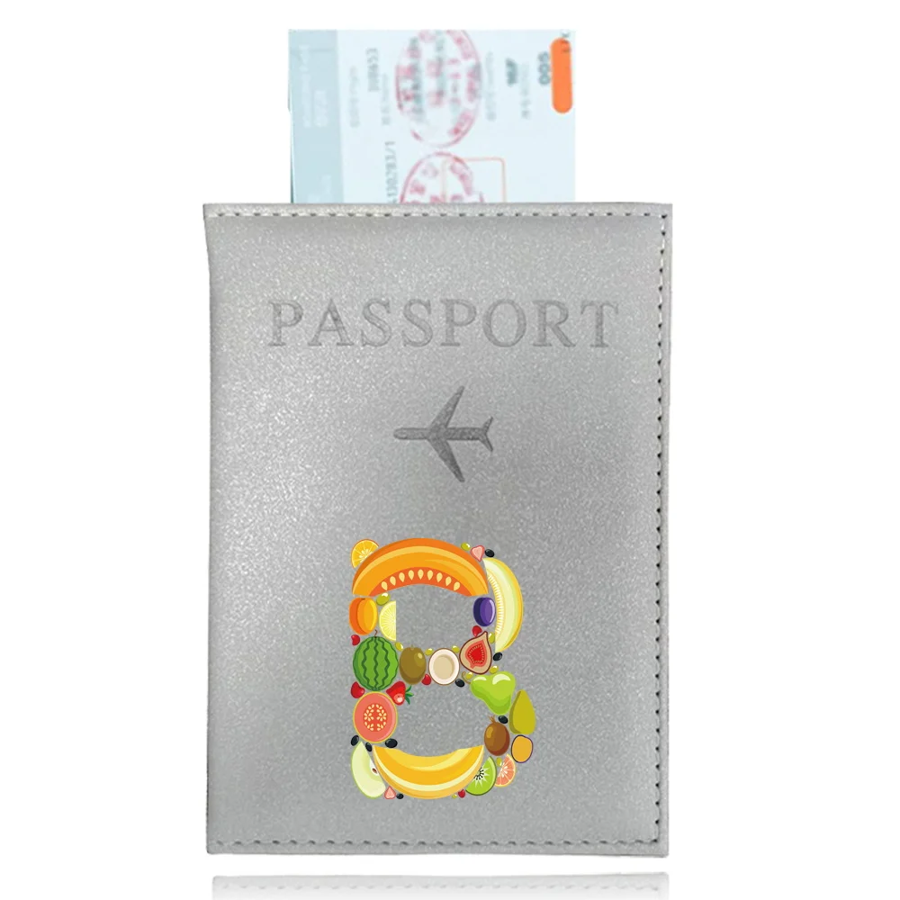 Capa de passaporte PU Waterproof Case para Passport Wallet, Business Credit Card Holder Fruit Padrão Series, bolsa de proteção, 1pc