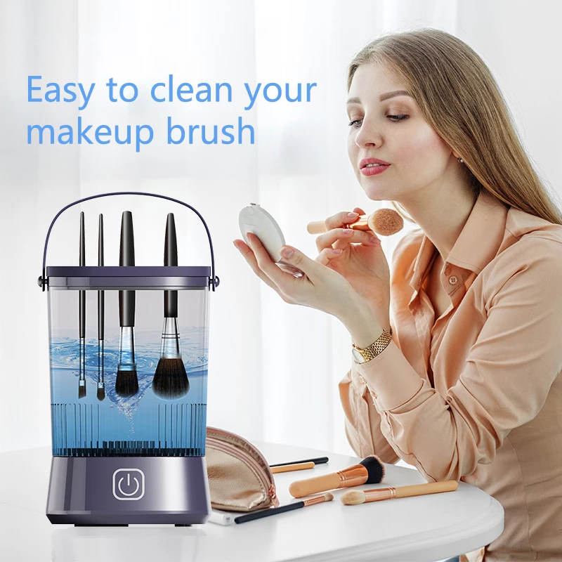 USB Plug Portable Electric Makeup Brush Cleaner With Rubber Makeup Machine Electric USB Quick Cleaner Cleaning Brush Collar Brus