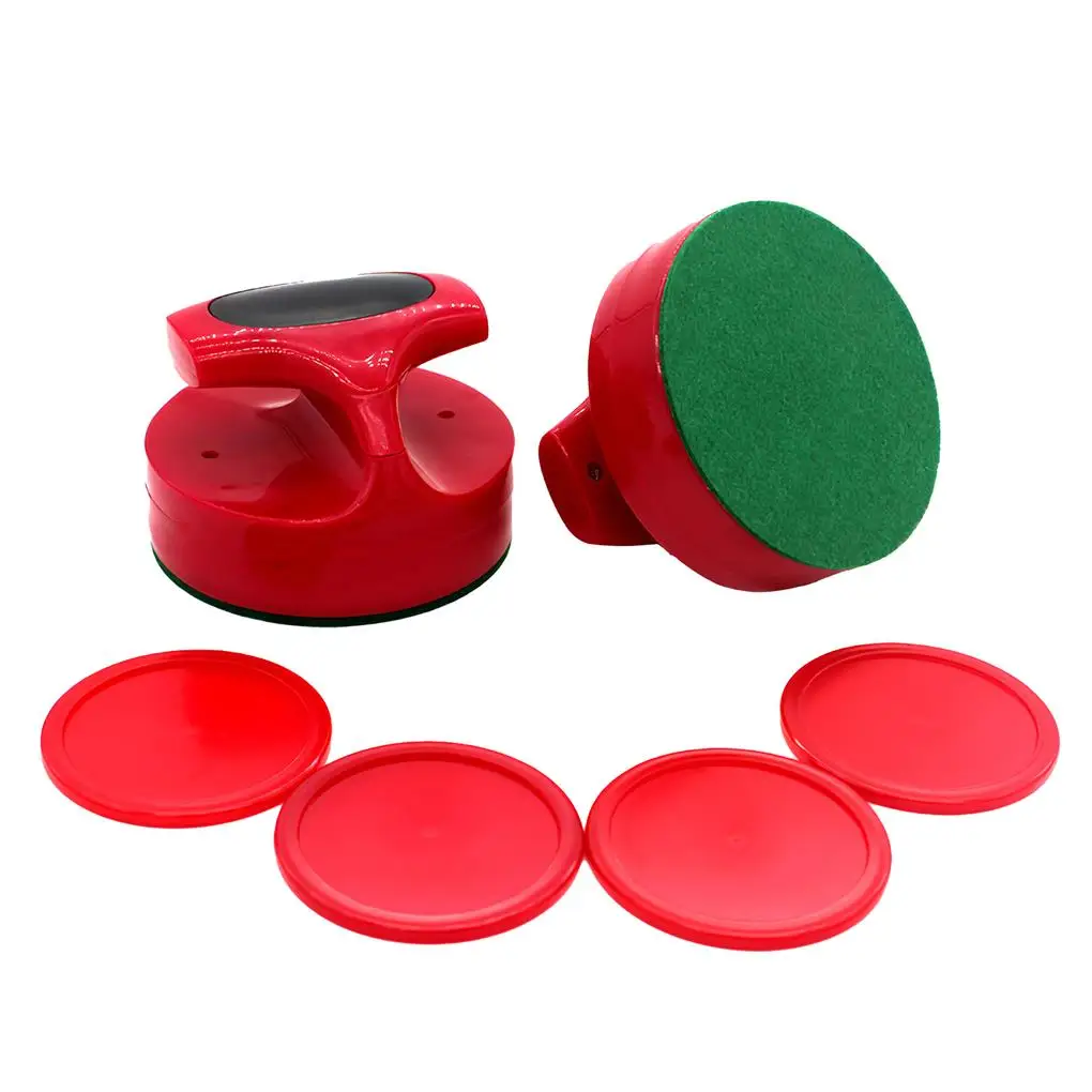 Air Hockey Puck Paddle Kit, bola pás, cor vermelha empurrador conjunto, alças