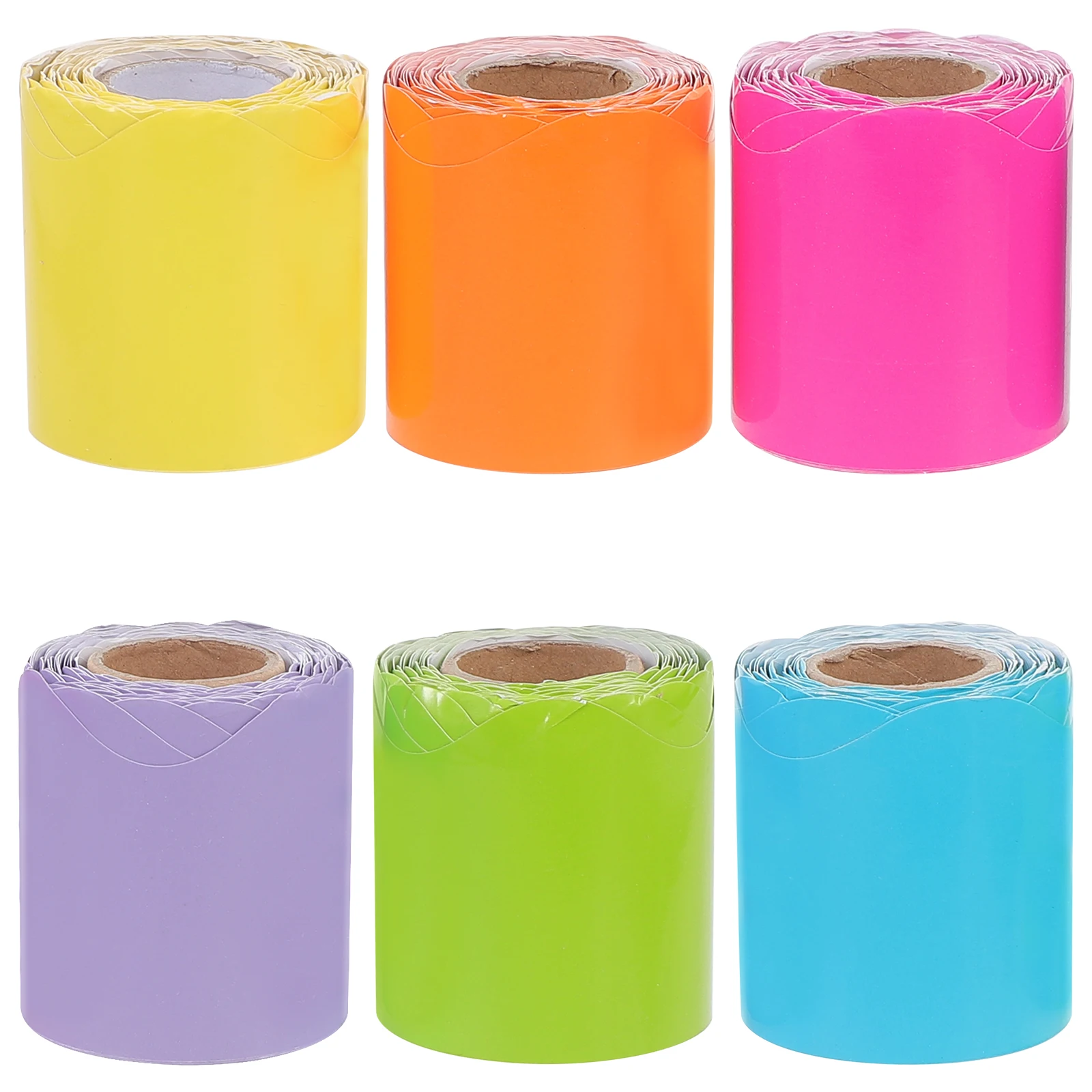 

6 Rolls Waterproof Bulletin Board Border Trim Decorative Paper For Classroom Office Chalkboard Whiteboard Wear-Resistant