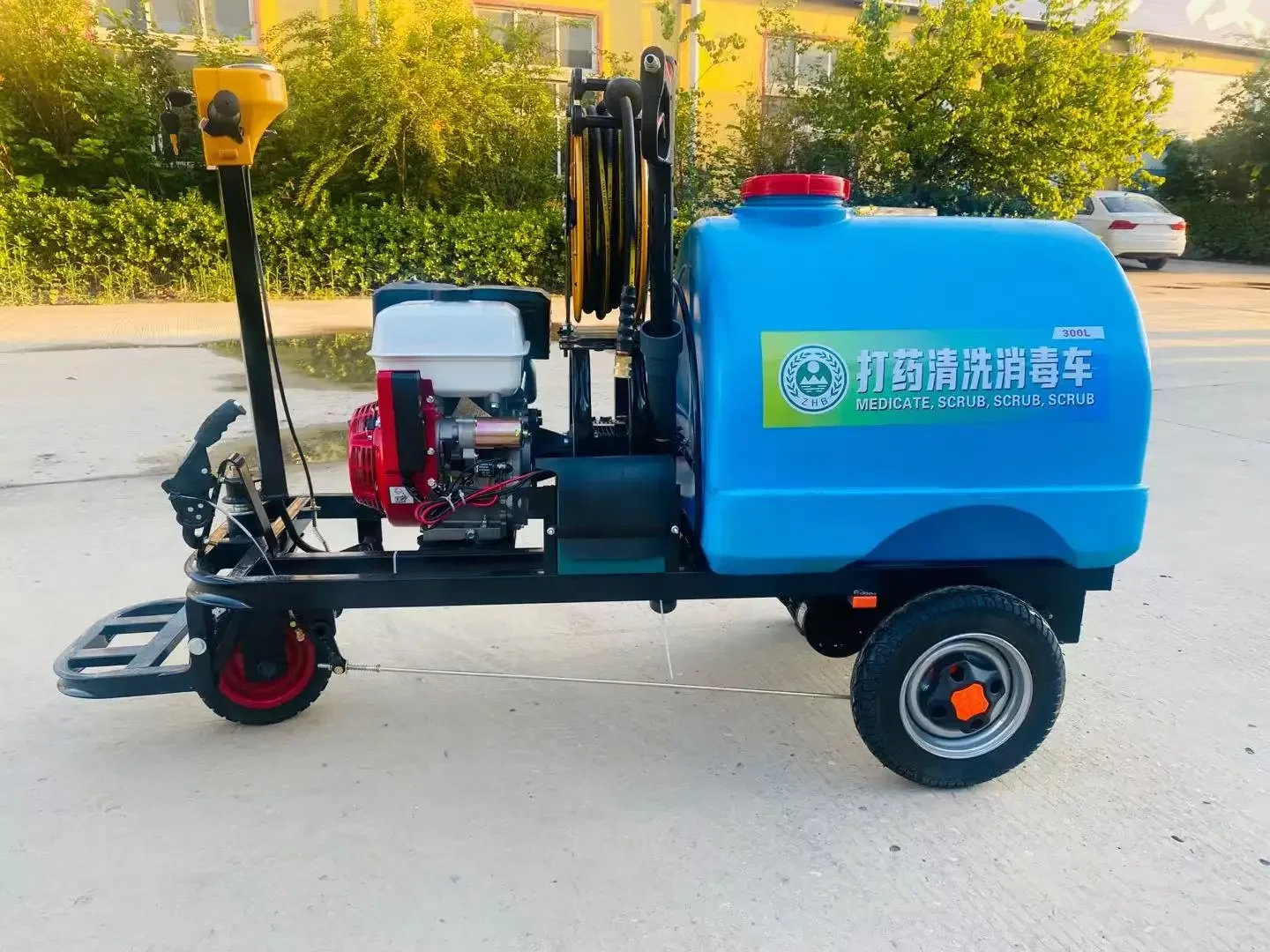 200bar mobile gasoline fuel high pressure washing machine petrol high-pressure washer with 300L water tank