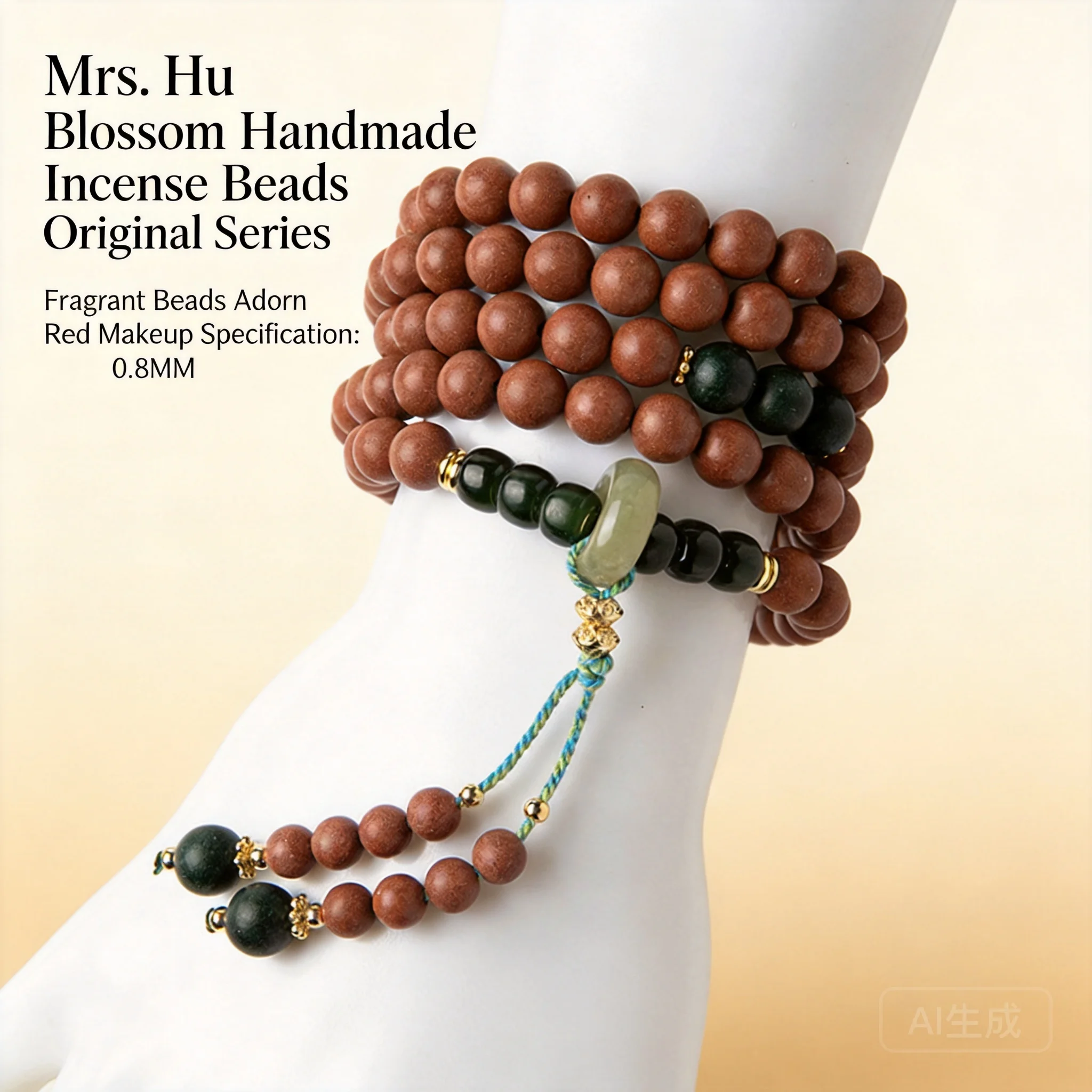 Chinese Style Ancient Handmade Herbal Incense Beads 0.8mm Multi Layer Bracelet Lucky Blessing Fortune Unisex Daily Wear Jewelry