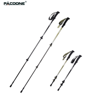 PACOONE Trekking Poles 1pc Carbon Fiber Collapsible Telescopic Sticks Lightweight Walking Hiking Stick Climbing Stick