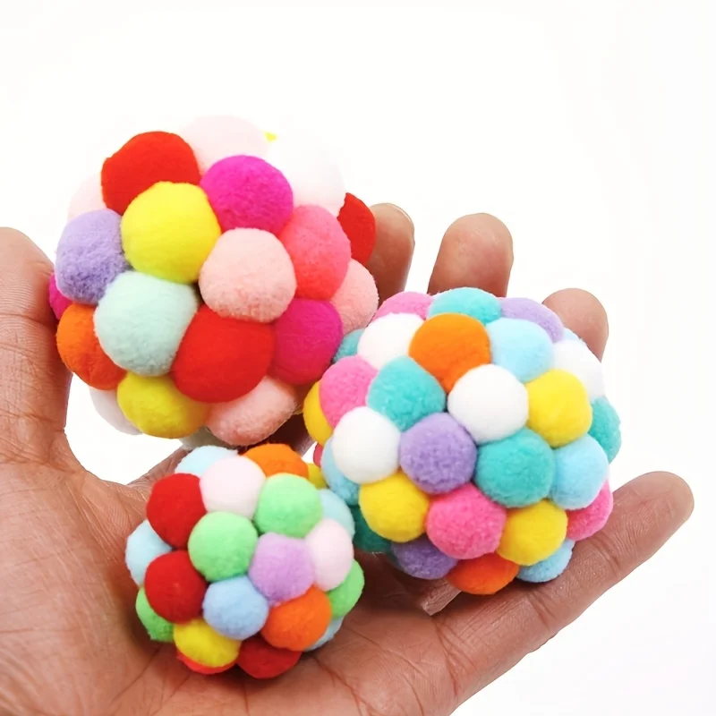 1 PCS Cat Ball Toy, Pet Elastic Bell Ball, Self Feeding Ball, Cat Teasing Toy Suitable for Indoor Cats and Kittens, Chew Toy