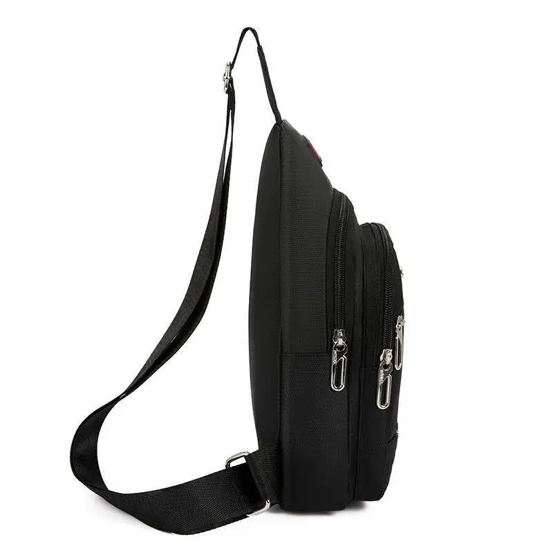 New Oxford Cloth Chest Bag Men's Crossbody Bag Casual Slanting Backpack Trendy Small Male Bag Motorcycle Style Soft Polyester...