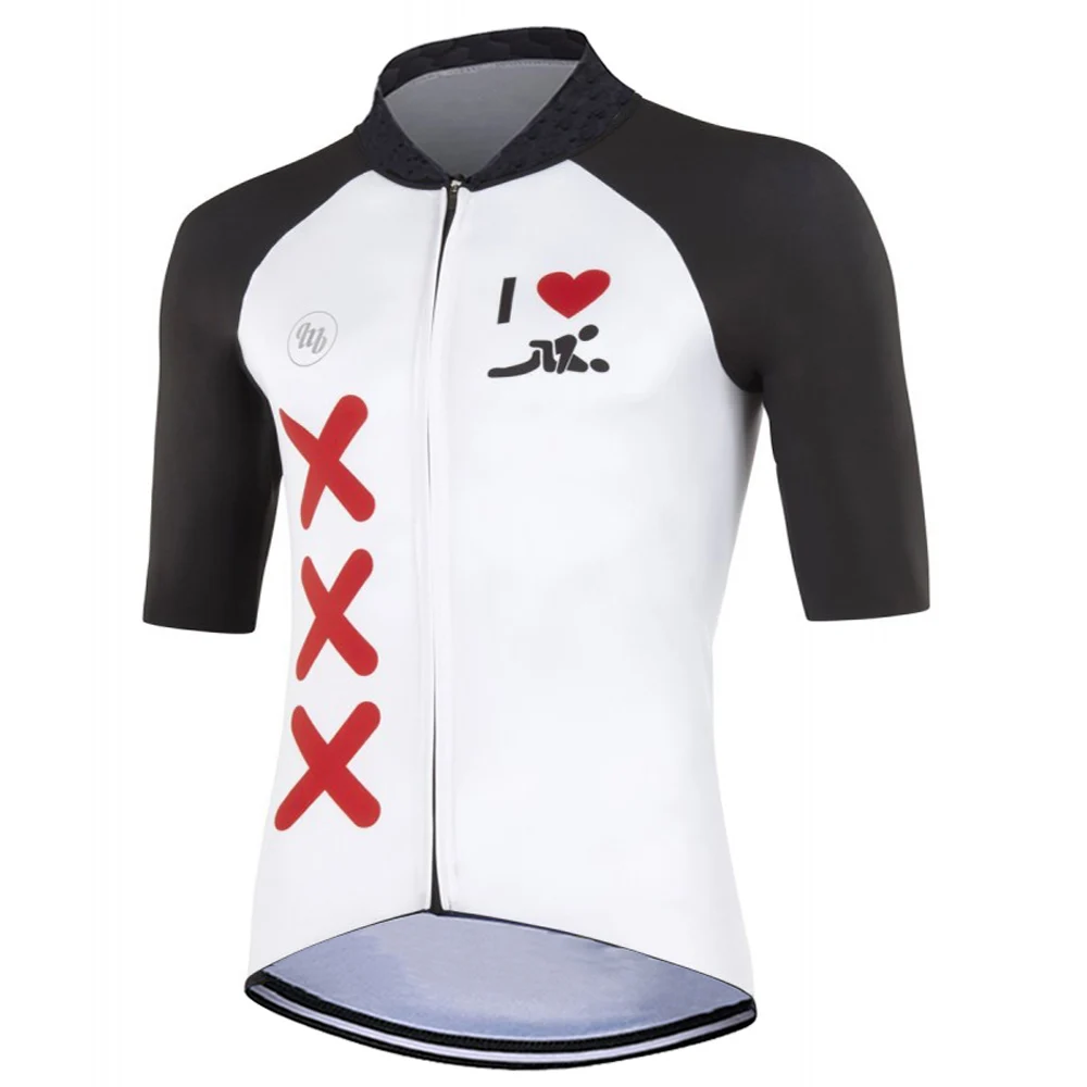 NEW Men's Love Heart Cycling Jerseys White Bike Kit Shirt Short Sleeve Sets Bicycle Clothing Bib Pants Ride Wear