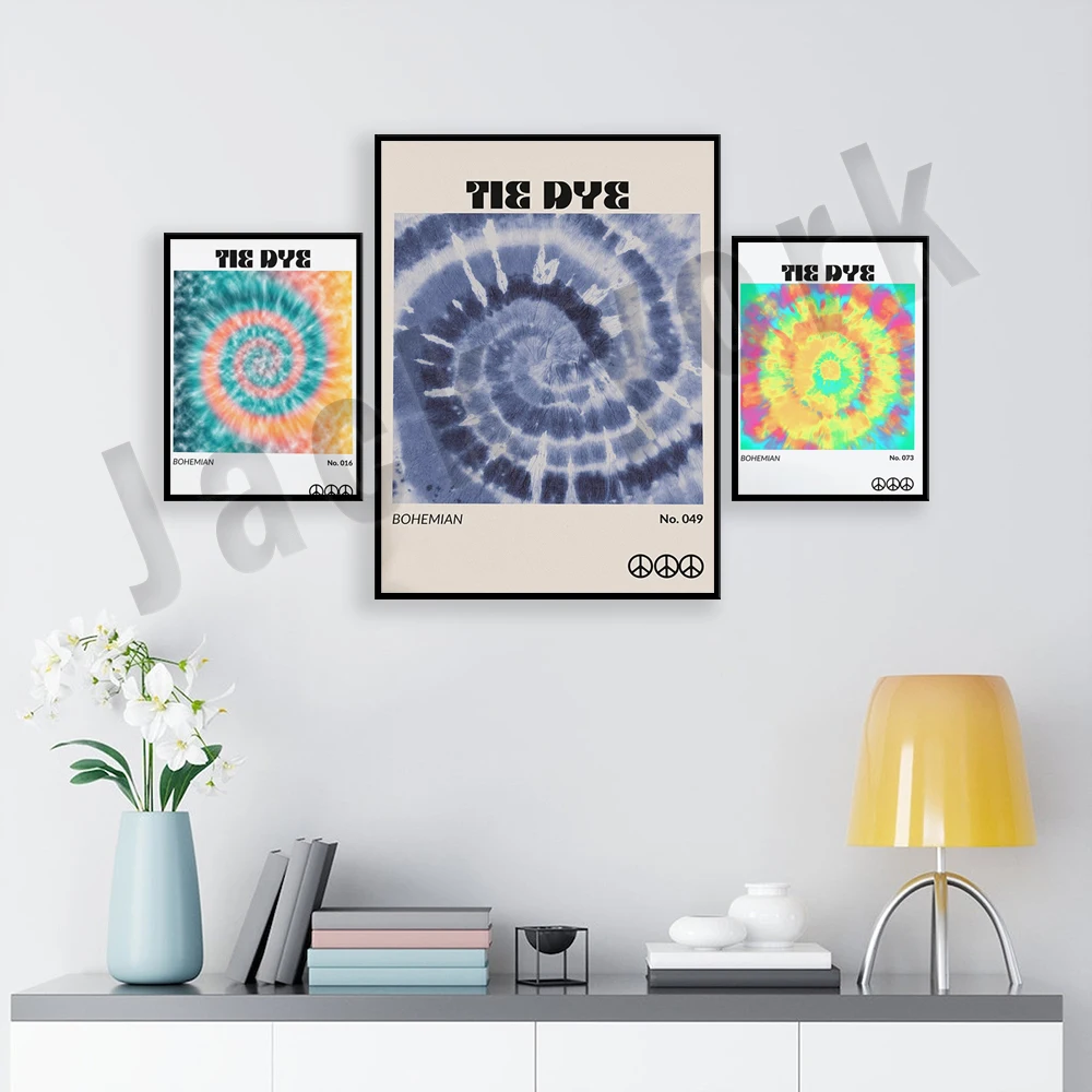 Tie Dye Rainbow Spiral Print - Hippie Style, Boho Print, Trend 2000 Poster, Groovy Funky Funky Colorful Psychedelic Poster,