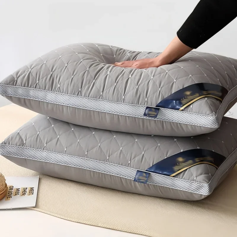 Orthopedic Pillow for Cervical Support Sleep Aid High Resilience Non-Collapsing Core Student Single Pillow Home Dorm Hotel Use