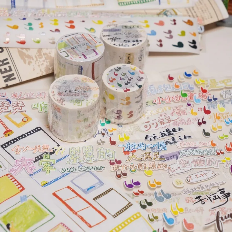 Wanle Studio Filmstrip Figurines Comma Die Cut PET Washi Tapes Craft Supplies DIY Scrapbooking Card Making Decor Plan Sticker