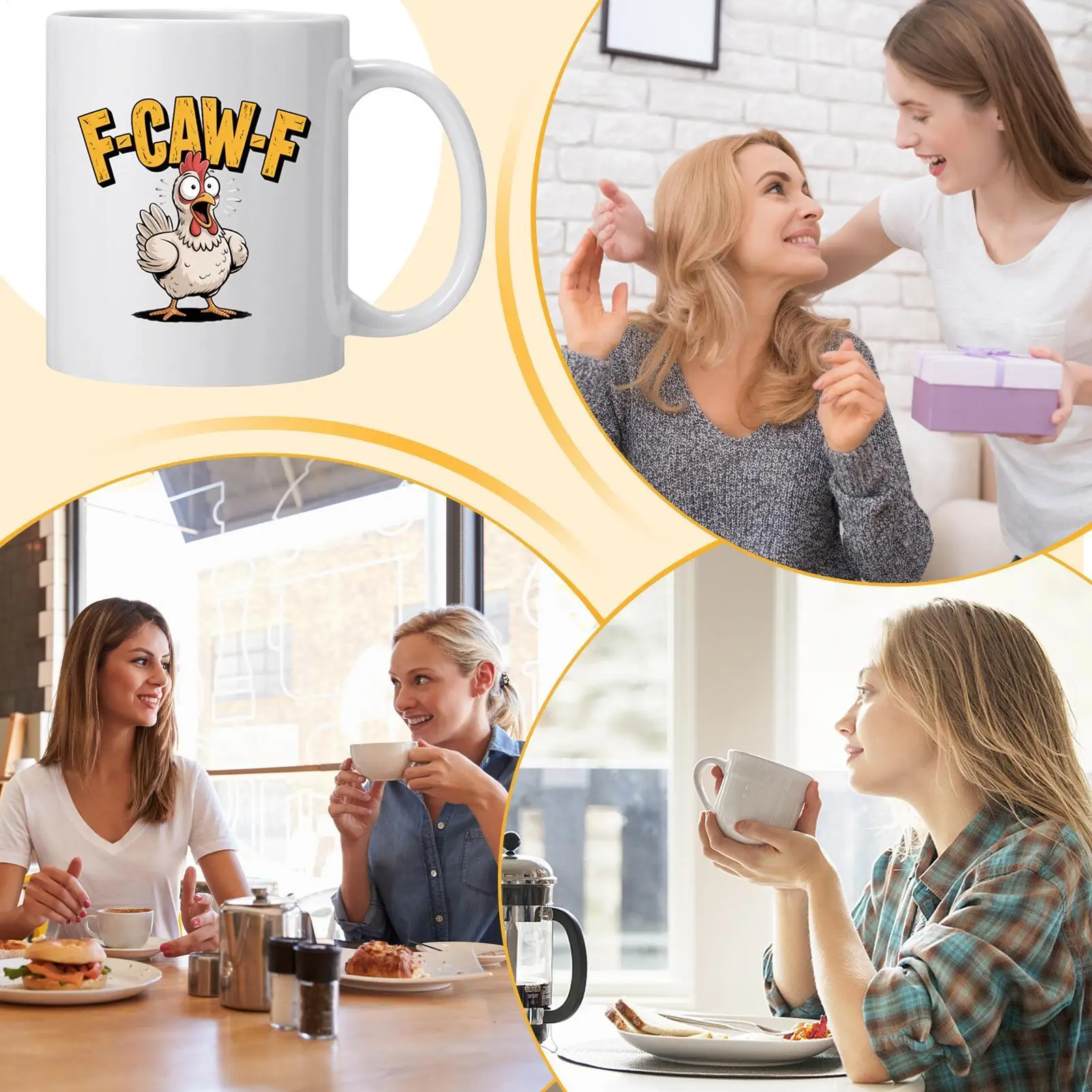 Novelty Coffee Mugs 11 Oz Chicken Ceramic Cup Rooster Tea Container For Birthday Women Men Coworkers Tea Work Coffee Milk Hot
