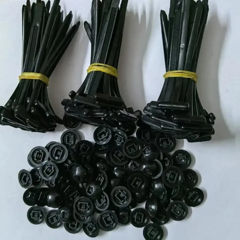 60pcs Universal Nylon Cable Tie Buckle Auto Fastening Straps Cable Clip Heavy Duty Self-Locking Nylon Zip Ties Holder