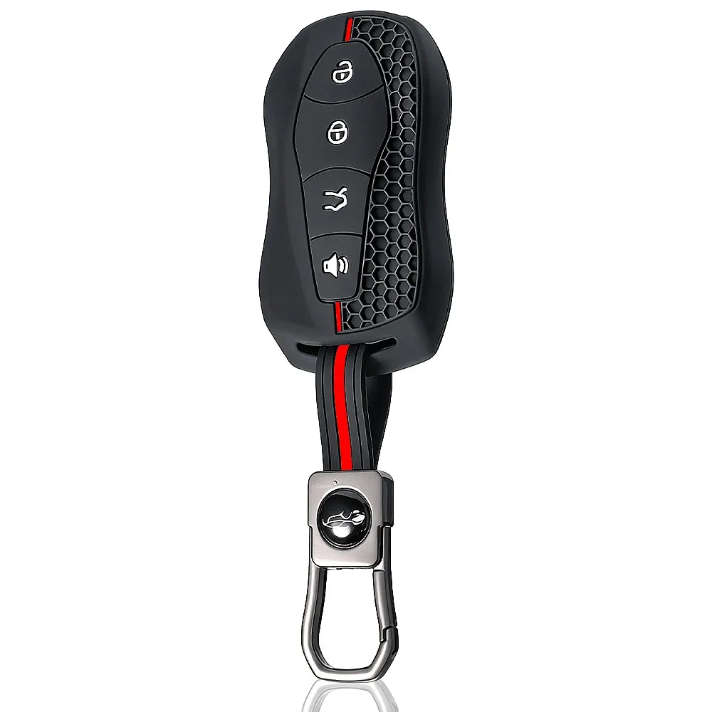 Silicone Car Key Case Cover For Geely Xingyue Azkarra FY11 Atlas Pro New Emgrand GS X6 SUV EC7 Sport Racing Style Key Fob Cover