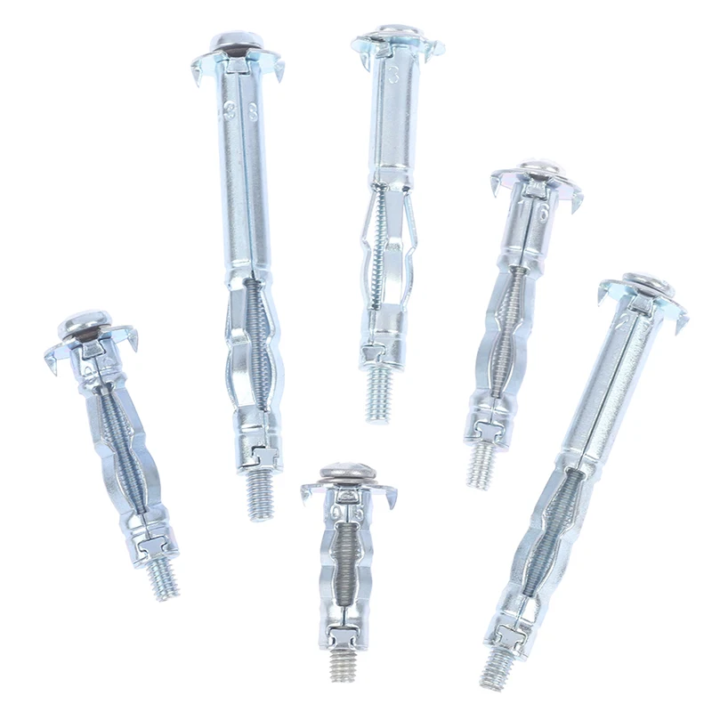 10PCS M4 Hollow Wall Metal Anchor Kit Plasterboard Drywall Cavity Plug Dowel for Ceiling Expansion Screws Gypsum Board Holes