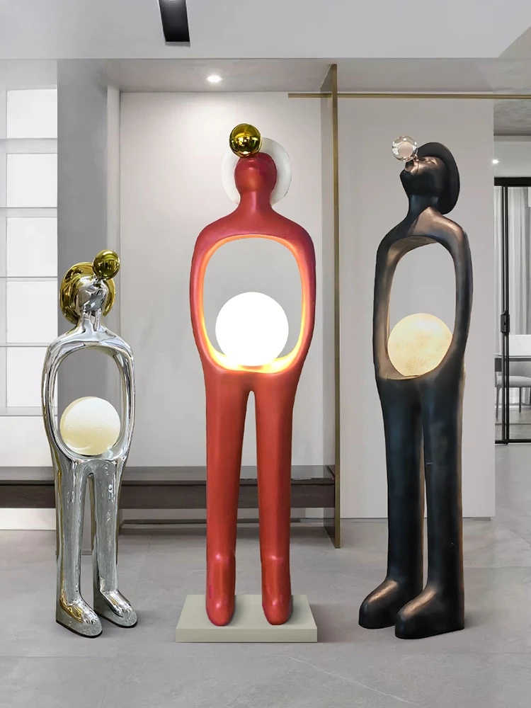 

Figure Art Sculpture Floor Lamp Hotel Lobby Exhibition Hall Clubhouse KTV Light Luxury Fiberglass Large Decorative Ornament