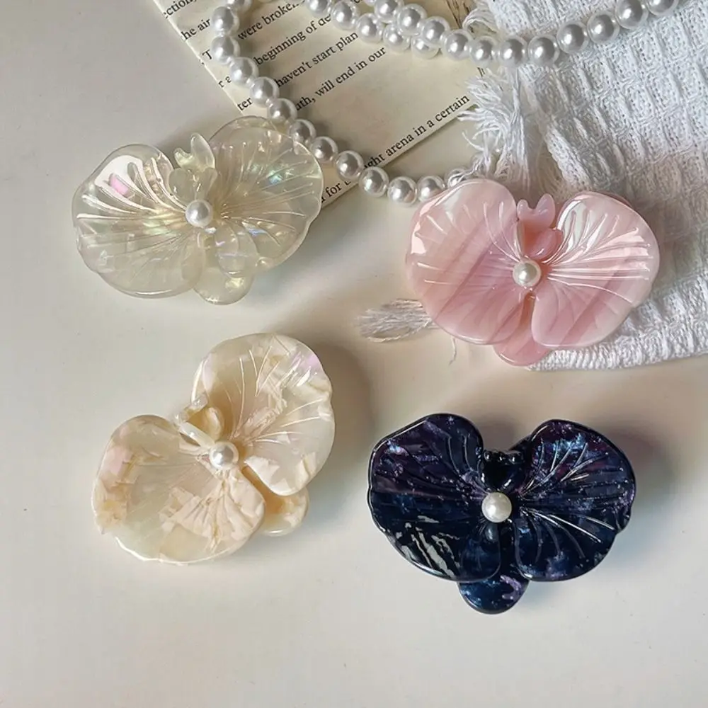 

Cute Side Clip Acetic Acid Hairpin Butterfly Orchid Floral Flower Duckbill Clip Korean Style Back Clip Fresh Barrettes Wedding