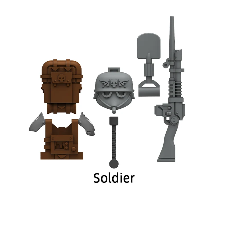 The Modern Pyro Soldier Sergeant Psyker Meltagun Signal Corps Sniper Instructor Model Blocks MOC Bricks Set Gifts Toys N201-N208