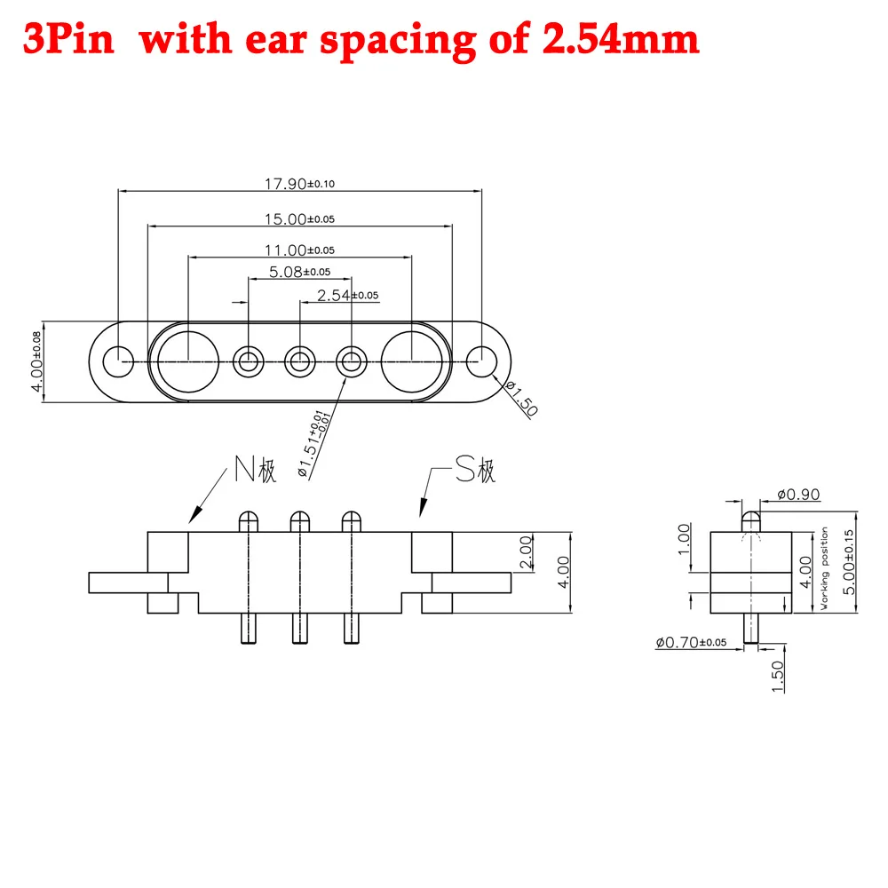 1-10sets 2A DC Magnetische Pogo Pin Stecker 2Pin 3Pin 4Pin 5Pin Pogopin Männlich Weiblich Gefederte DC Steckdose 2P 3P 4P 5P – Detail 4