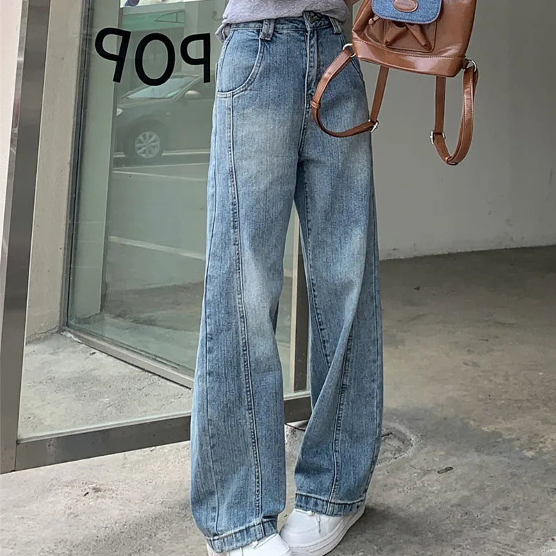 กางเกงยีนส์ทรงกระบอกขาบานสไตล์วินเทจ Y2K สำหรับผู้หญิง ฤดูใบไม้ร่วง 2025 ทรงดงแดมัน ผ้าเดนิมทรงโค้งมน ตัดแบบอเมริกัน ขากว้างยาวคลุมเท้า รุ่น 2614