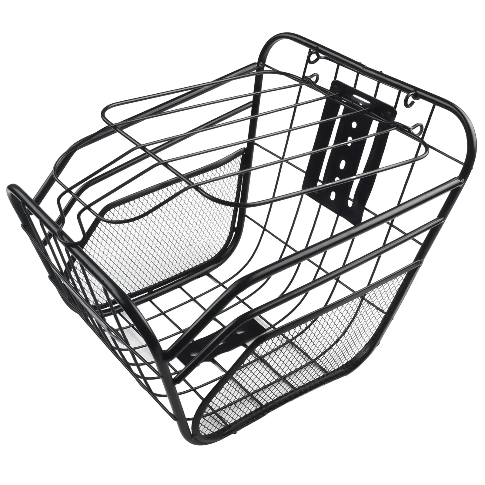 

New Practical Quality Bicycle Basket Replacement Sturdy Outdoor 1pc 33X23X24cm Accessories Black Front Basket Metal