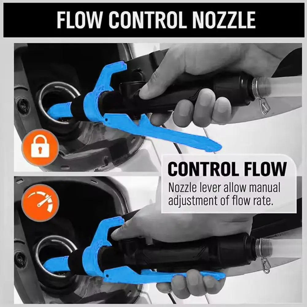 Liquid Transfer Pump Battery Powered Fuel Transfer Pump with Flow Control Nozzle 2.4 Gallons Per Min for Gas Diesel Kerosen I8N4