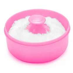 Cute Baby Face And Body Powder Puff Talcum PP Box 1 Pieces Pink