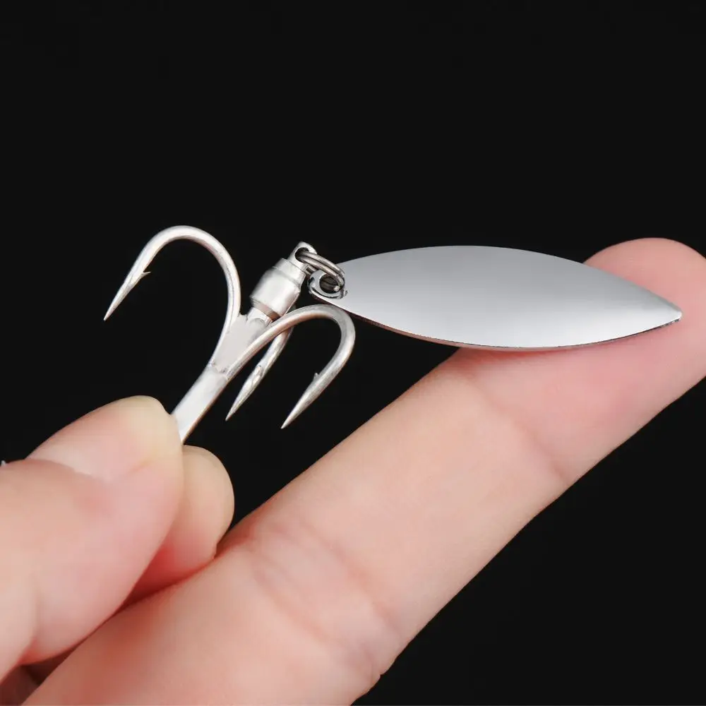 1pc Fishing Treble Hook High Carbon Steel Reinforced Vibration Rotary Sequin Barb Fresh Water Seawater Tackle