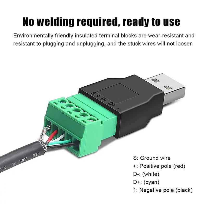 1Pair USB 2.0 Solderless Plug USB Male Female Computer TV Phone Keyboard Mouse Connector USB Plug