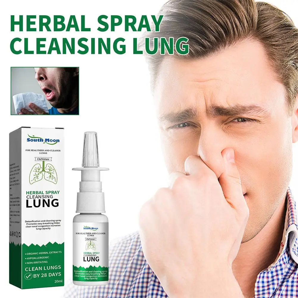 Lung Detox Herbal Cleanser Spray For Smokers Clear Nasal Congestion 20ml Promotes Easy Breathing