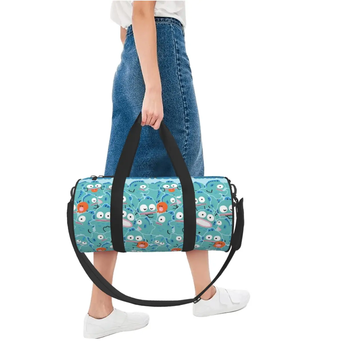 Bolsa de viaje Kawaii Hangyodon, bolsa de gimnasio fresca de dibujos animados, bolsas deportivas Oxford, bolso de moda de gran capacidad, bolsa de Fitness para hombre y mujer