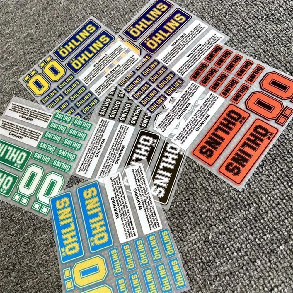Motorcycle Shock Absorber Modification Reflective Stickers OHLINS Suspension Brake Front Fork Mountain Biking Bumper Decor Decal view 2