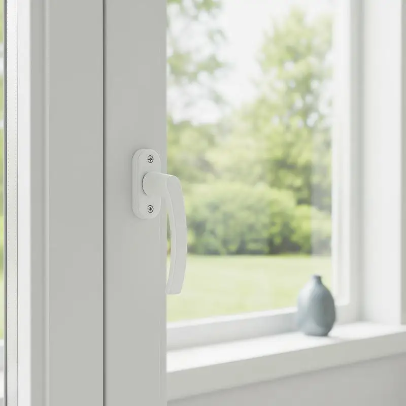 Aluminum Alloy Inward Tilt Window Handle With Mounting Screws White Coated Lever Lock For UPVC Casement Window Replacement
