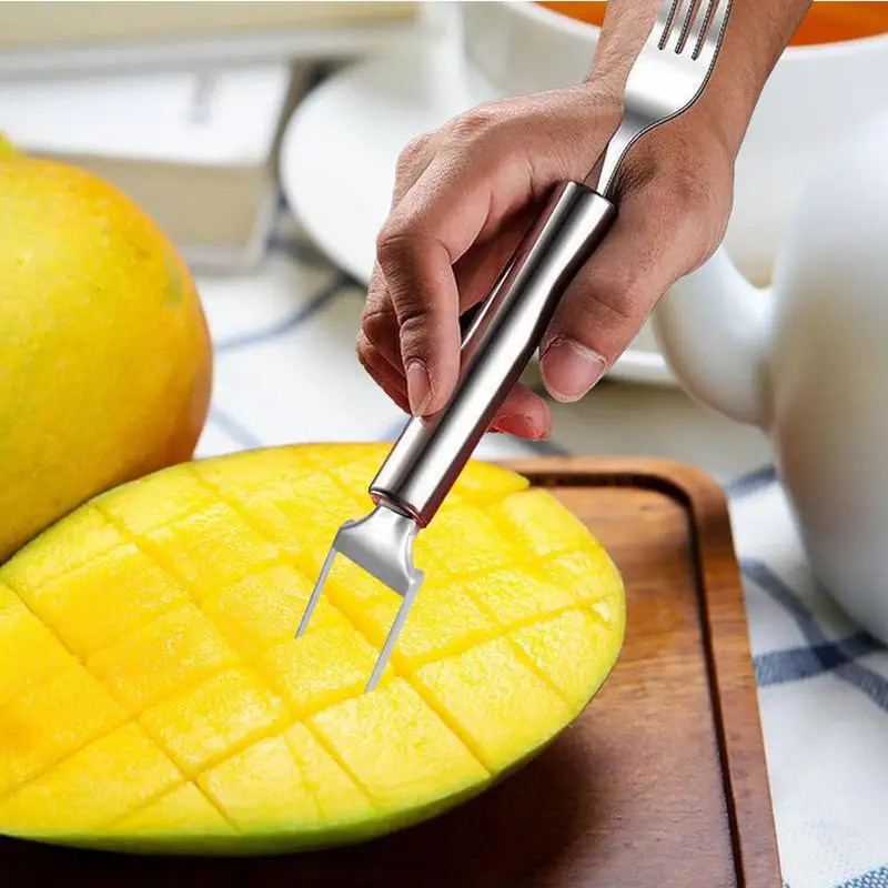 Watermelon Slicer Cutter Tool Watermelon Slice Gadget With Fork Stainless Steel Watermelon Cutting Tools Kitchen Accessories