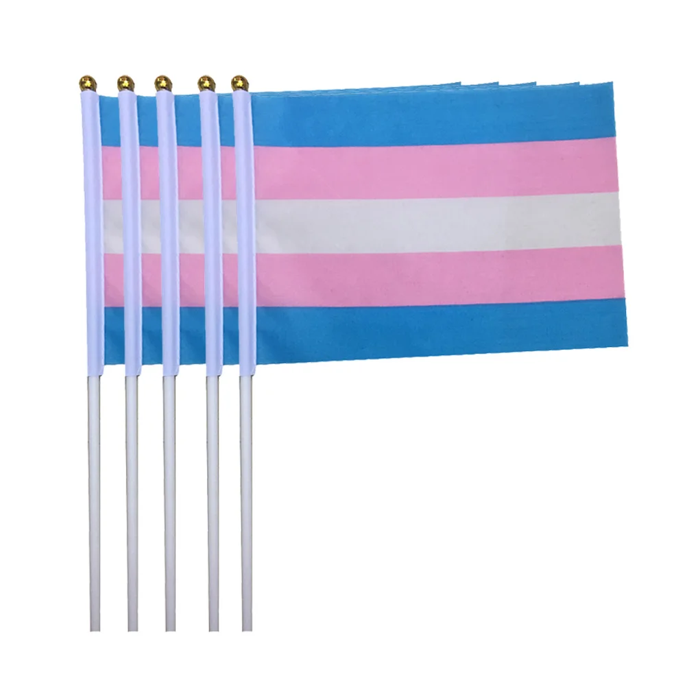 

50 pcs Rainbow Flags Mini Stick Parade Party Portable Vibrant Colors Polyester Weather Resistant Indoors Outdoors