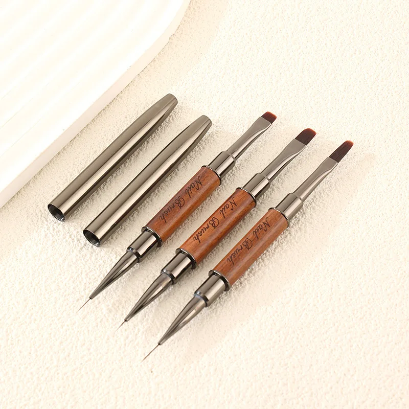 Double-end Nail Pen Brush Glue Phototherapy Pen UV Gel Liner Brush Dual End Nail Art Painting Profession Manicure Brushes Tool