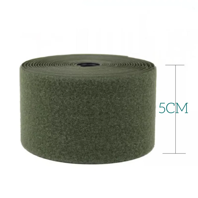 5cm Width Army Green Coyote Brown Black RG Grey Adhesive Hook and Loop Fastener Strap Magic Sticking Tape Vest Sewing DIY