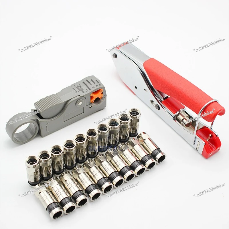

Coaxial Cable Crimping Pliers Network Pliers Set, Extrusion Stripping Crimping Pliers Tool Combination Set