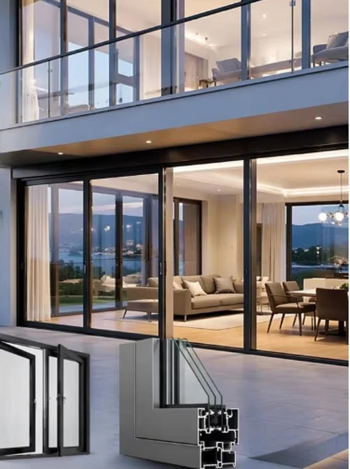 Soundproof Double‑Glass Bi‑Fold Balcony Doors, Indoor and Exterior Aluminum Windows & Doors