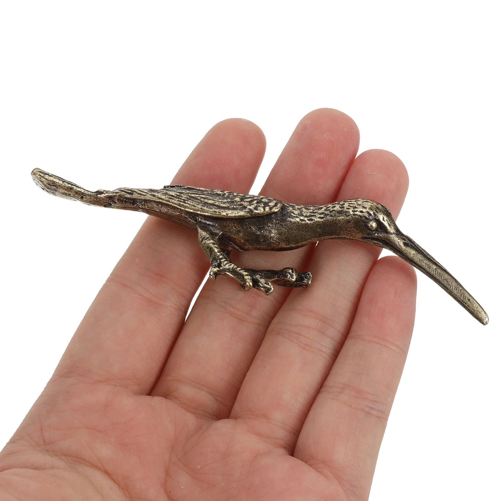 

1Pcs Long-Billed Hummingbird Brass Bird Sculpture Desktop Adornment Unique Home Festival Decorative Table Ornament