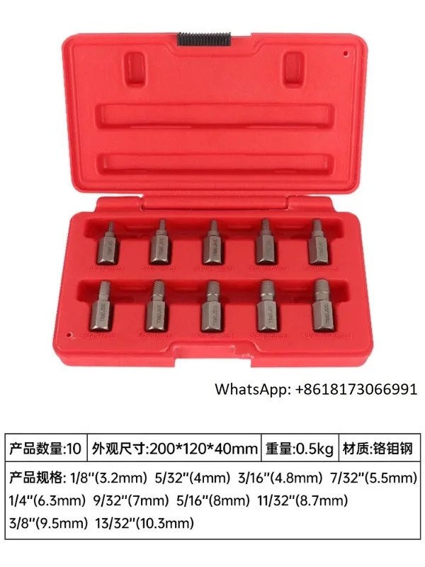 

25 piece set of internal hexagonal screws and nuts extractor, damaged sliding thread, broken thread, nut bolt removal tool