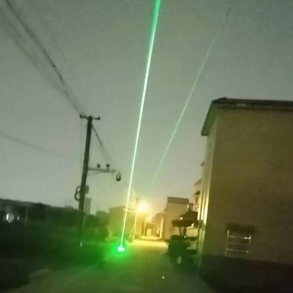 Luz de pássaro laser de alta potência, luz de advertência de estrada, luz verde, luz de farol, estrada, 520nm, 1.5W, modo de cintilação a laser verde