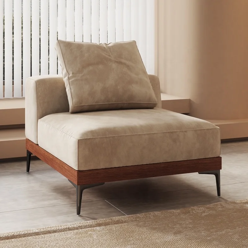 &S Solid Wood Sofa Log Style Modular Design Lightweight Luxury with Simple Combination for Home Filled Sponge-for Villas*
