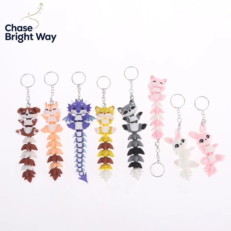 1Pcs 3D Printed Articulated Animal Ornament, Christmas Hanging Decoration, New Year Birthday Wedding Party Gift, Gift Bag Filler